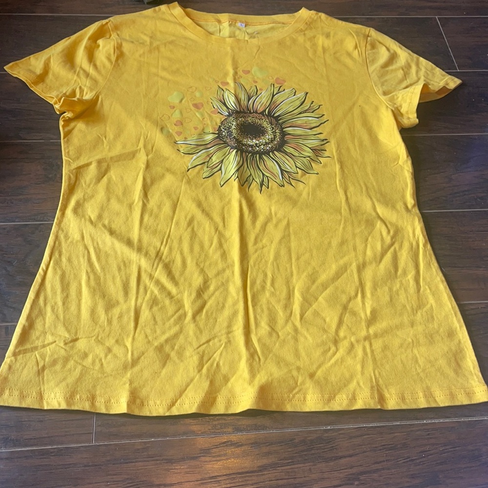 Sunflower with hearts tshirt shein